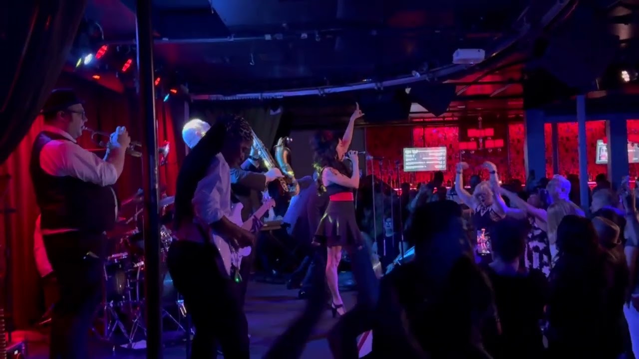 Packed dance floor during a Winehouse Experience show in Sacramento