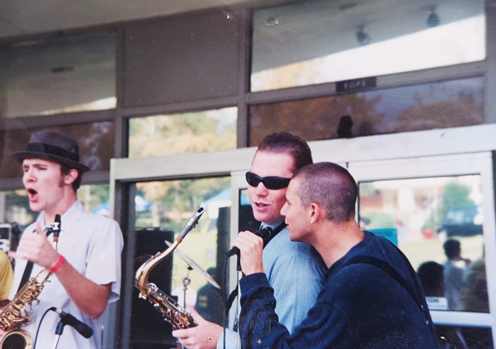 Steve Wilson performing on saxophone in blue stage light