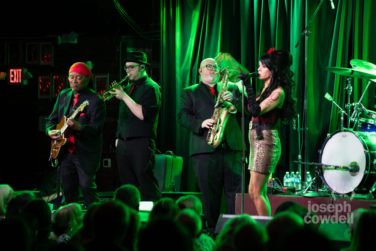 Steve Wilson playing saxophone during a holiday set